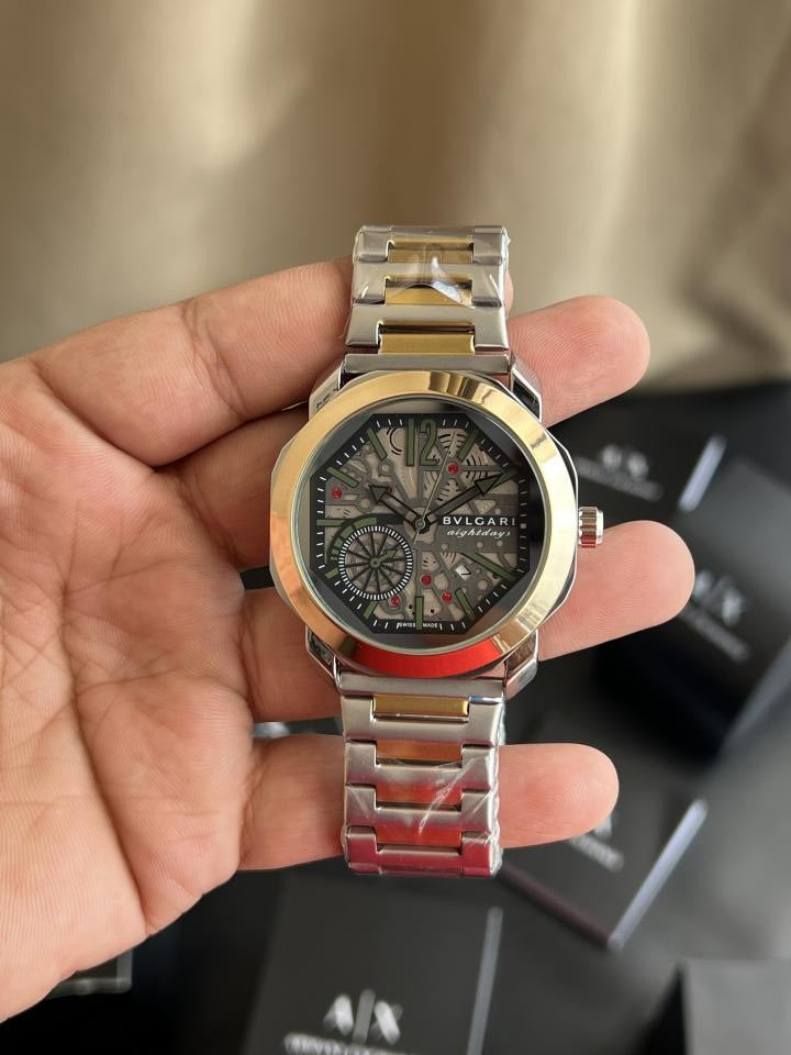 BVLGARI PREMIUM DUAL TONE METAL WATCH