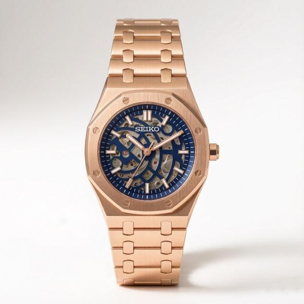 SEIK O MOD AUTOMATIC SKELETON AP EDITION ROSE BLUE  920