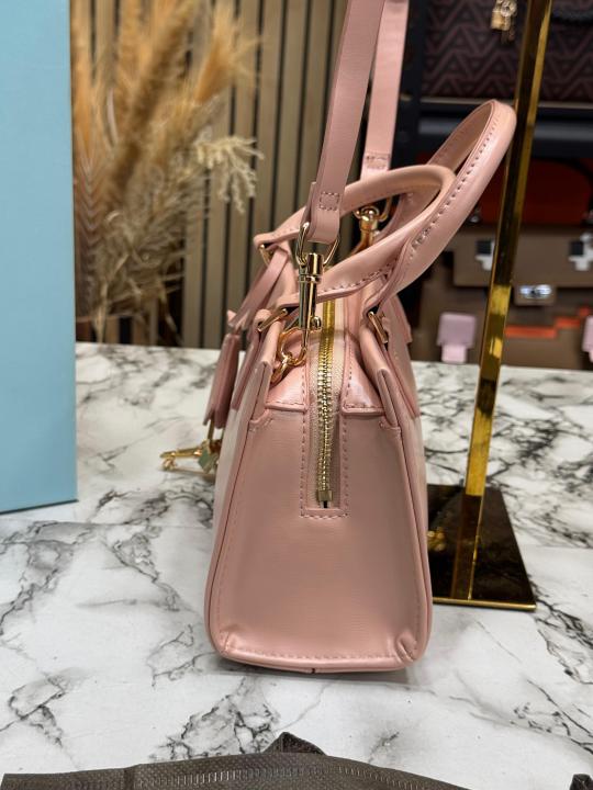 Charle & Keith Structured Top Handle Shoulder Bag With Box And Dust Bag (Pink)