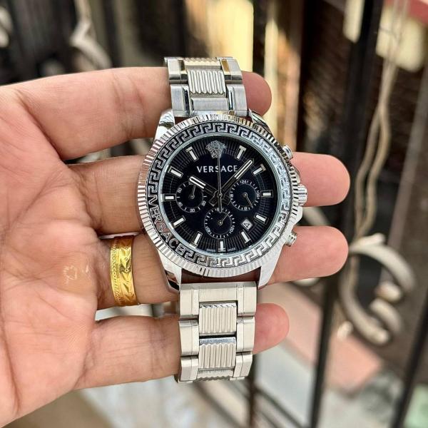 Versace Greca Action Chronograph silver Black