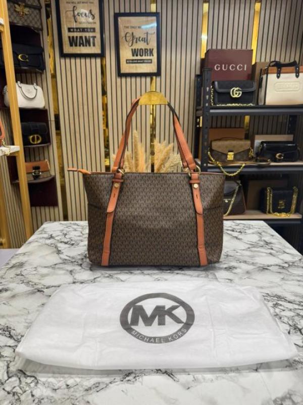 Michael ors sullivan Side Cut Tote Bag With Dust Bag (Brown)
