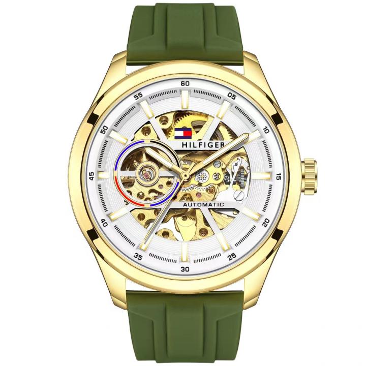 Tommmy Hilfige_r Automatic Silicon Green-Gold-White