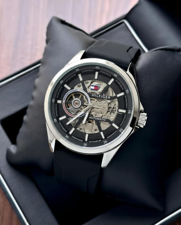Tommmy Hilfige_r Automatic Silicon Black-Silver-Black