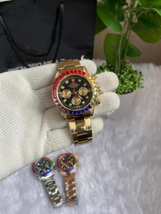 ROLEEX RAINBOW GOLD BLACK DIAL AT235