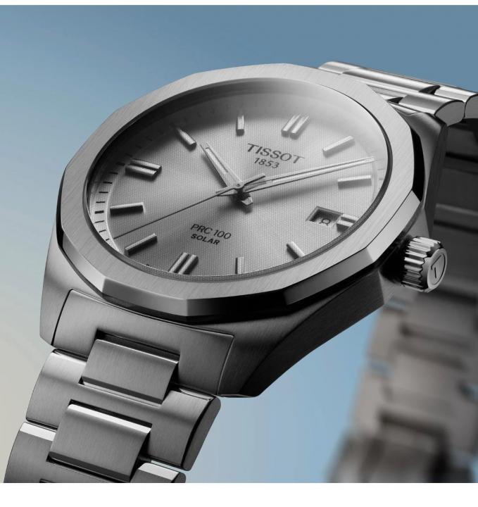 Tissoot PRC 100 Solar 39mm Silver Dial
