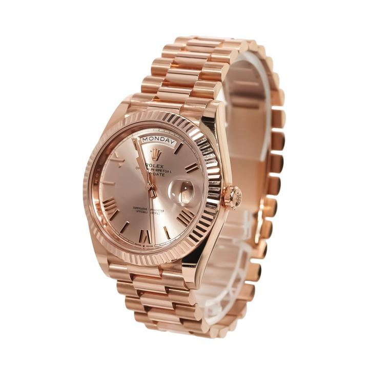 Roleex Day-Date 40 Roman Numerals Everose Gold Sundust Pink Dial