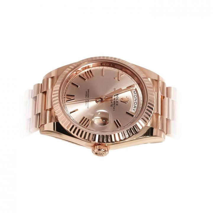 Roleex Day-Date 40 Roman Numerals Everose Gold Sundust Pink Dial