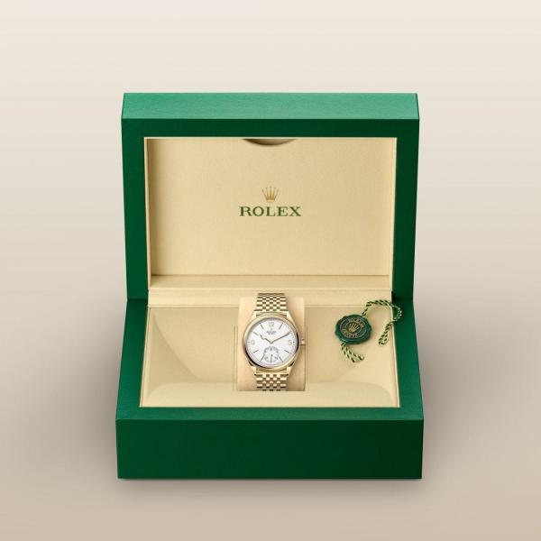 Roleex Perpetual 1908 Yellow Gold Chain White Dial