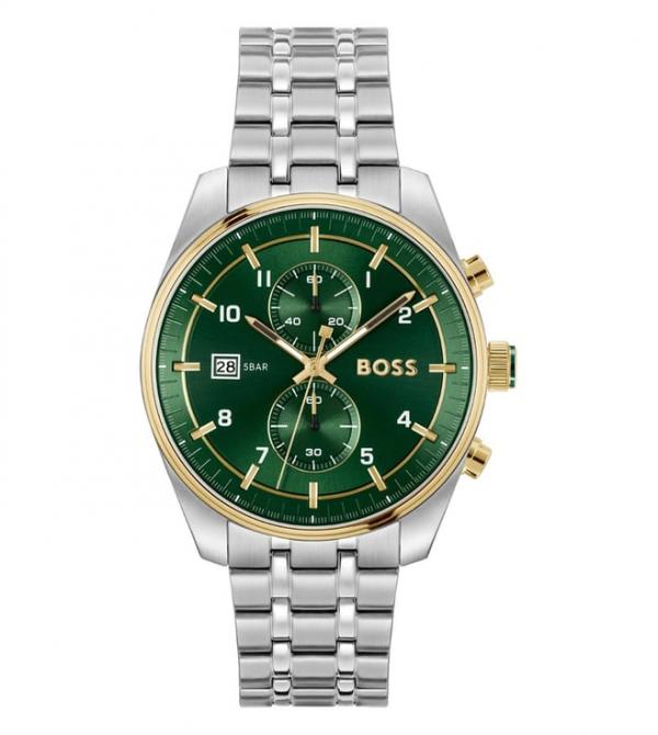 Boss Skytraveller Chronograph Model-1514195. Green Dial