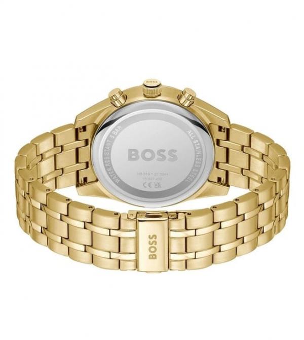 Boss Skytraveller Chronograph Model-1514152. Gold Tone Black Dial
