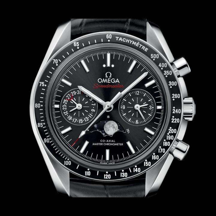Omegga Speedmaster Moonphase Co-Axial Master Chronograph Black Sunbrushed Dial