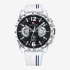 Tommy Hilfigeer Decker White Silicone Straps Matte Black Multi-Dial