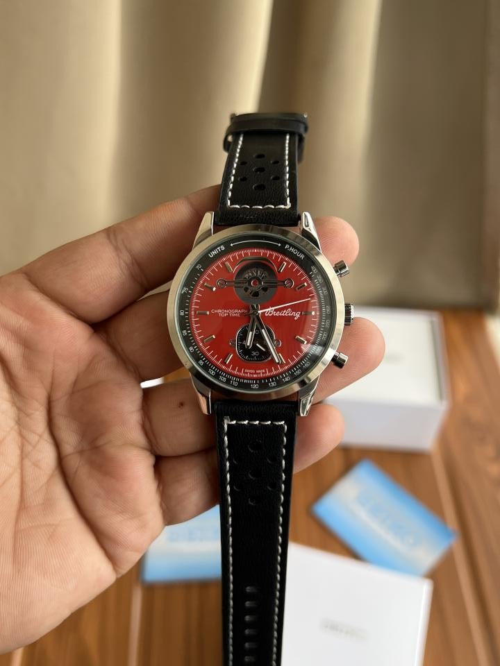 BREITLING ALL CHRONO WORKING PREMIUM LEATHER WATCH