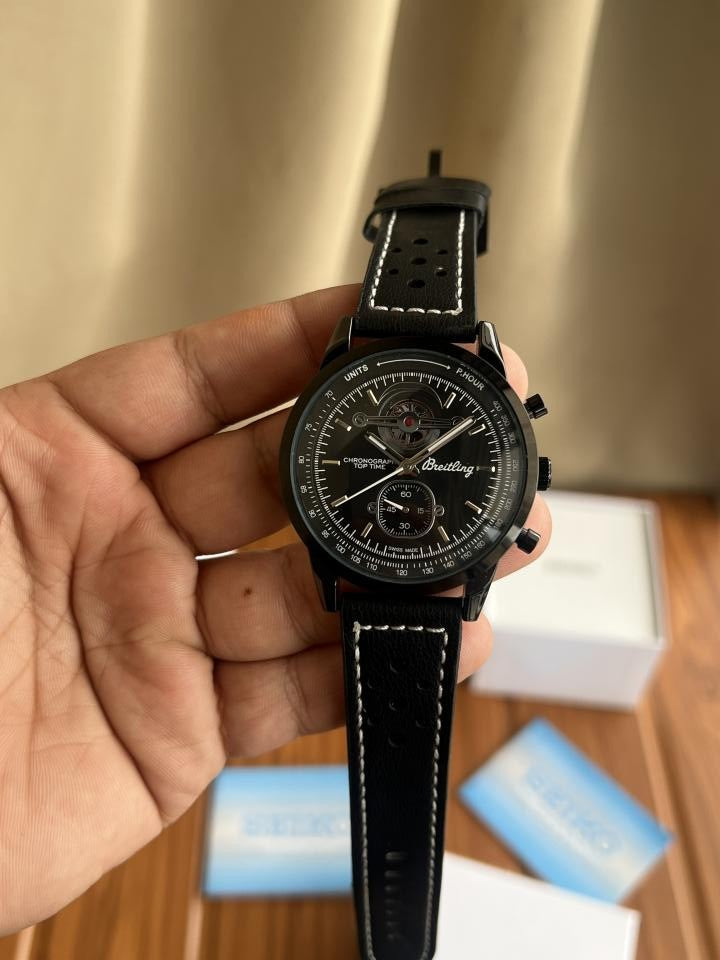 BREITLING ALL CHRONO WORKING PREMIUM LEATHER WATCH