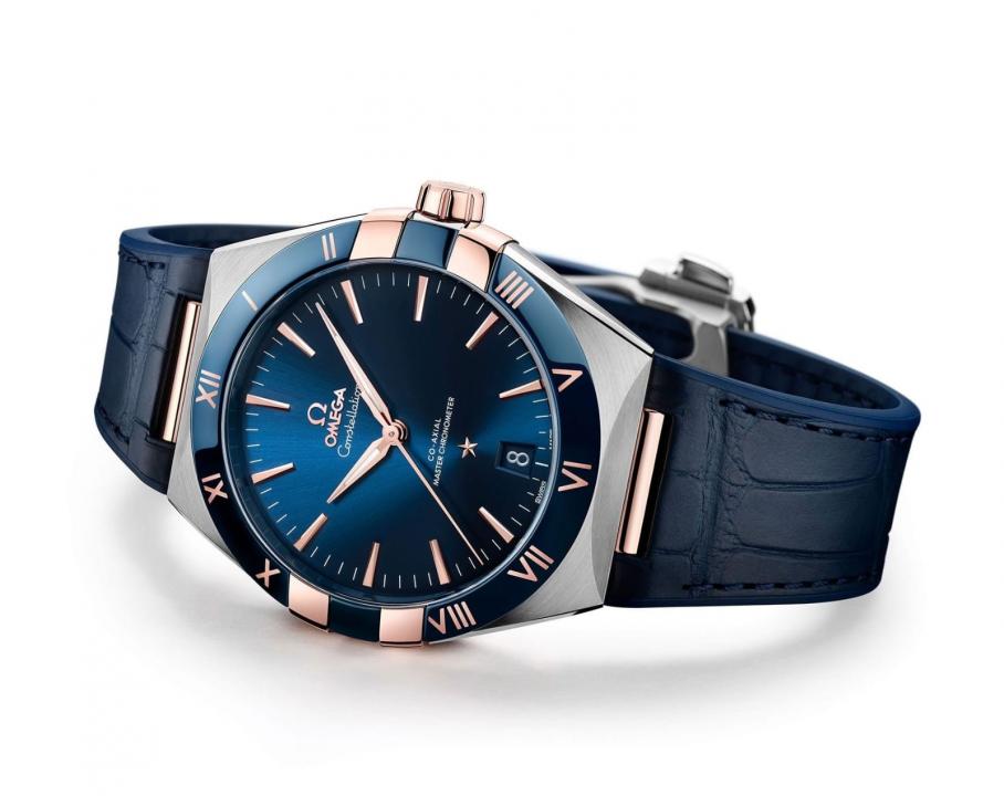 Omegga Constellation Co-Axial Chronometer Blue Leather Strap