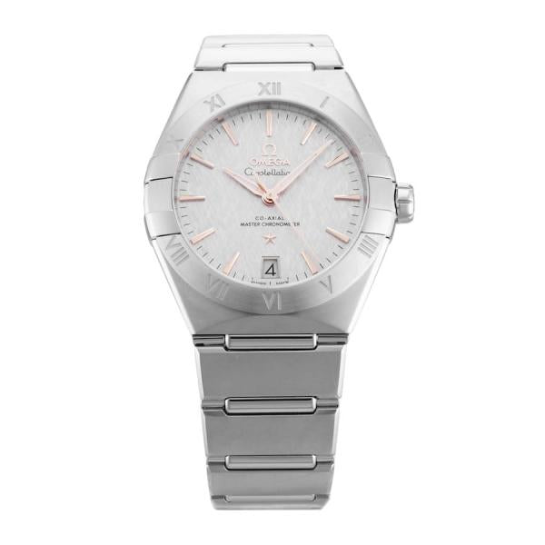 Omegga Constellation 41MM Co-Axial Master Chronometer Silver Chain White Dial Rose Gold Tone