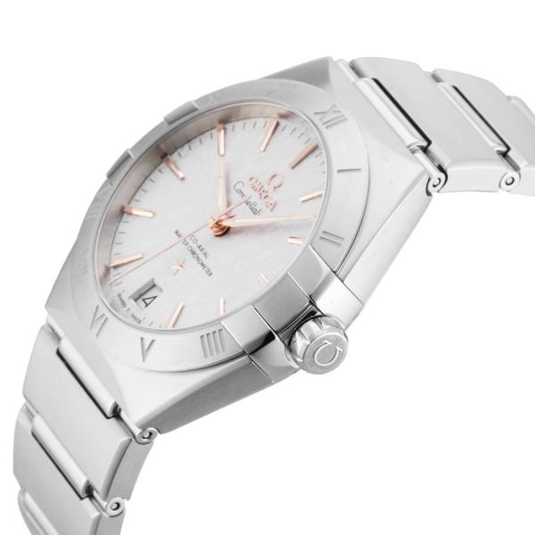 Omegga Constellation 41MM Co-Axial Master Chronometer Silver Chain White Dial Rose Gold Tone