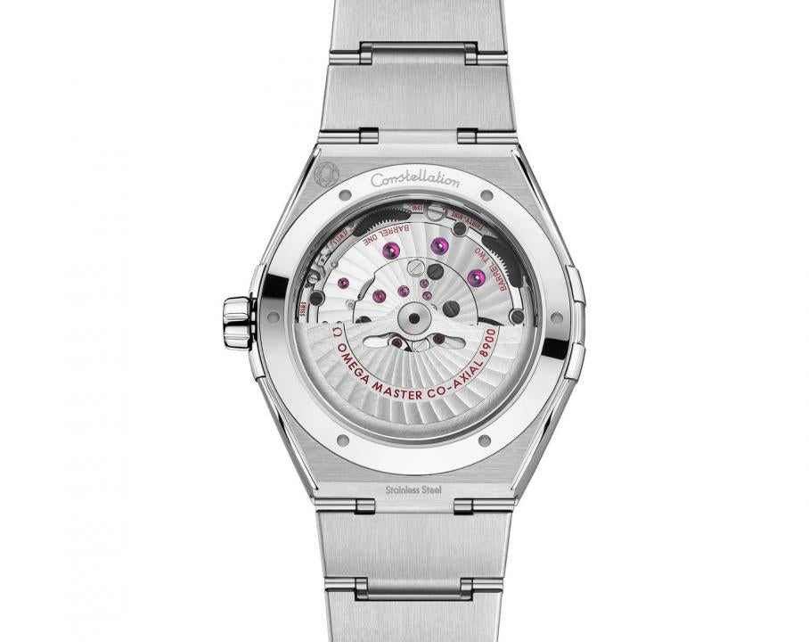 Omegga Constellation 41MM Co-Axial Master Chronometer Silver Chain White Dial Rose Gold Tone
