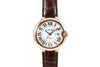 Cartieer Ballon Bleu 42mm Stealthy Automatic Leather Brown Strap Silvered Guilioche Dial