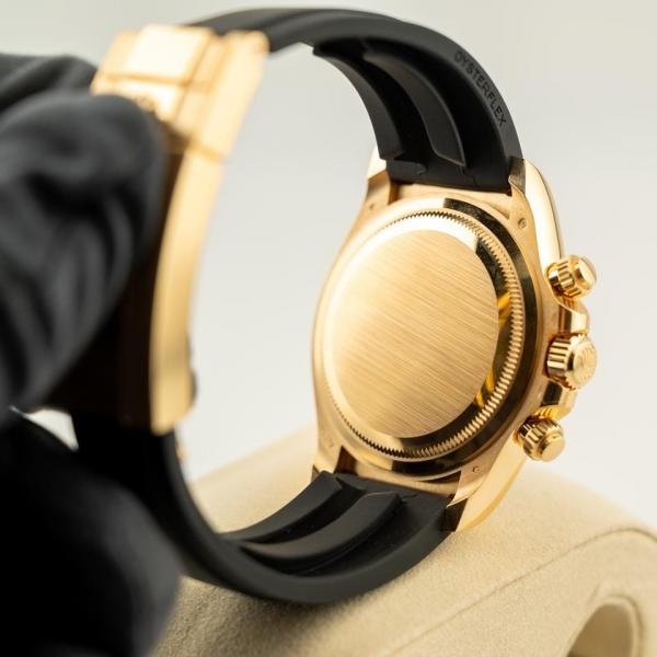 Roleex Cosmograph Daytona Oysterflex Yellow Gold Dial Black Elastomer Strap