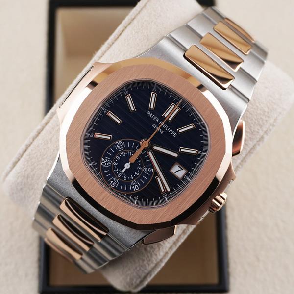 Patek Philipe Nautilus Flyback Chronograph Rose Gold Bezel