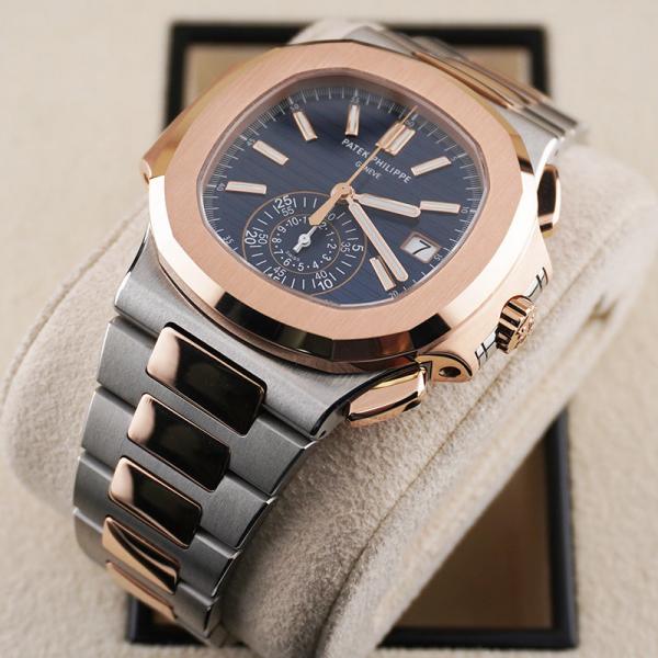 Patek Philipe Nautilus Flyback Chronograph Rose Gold Bezel