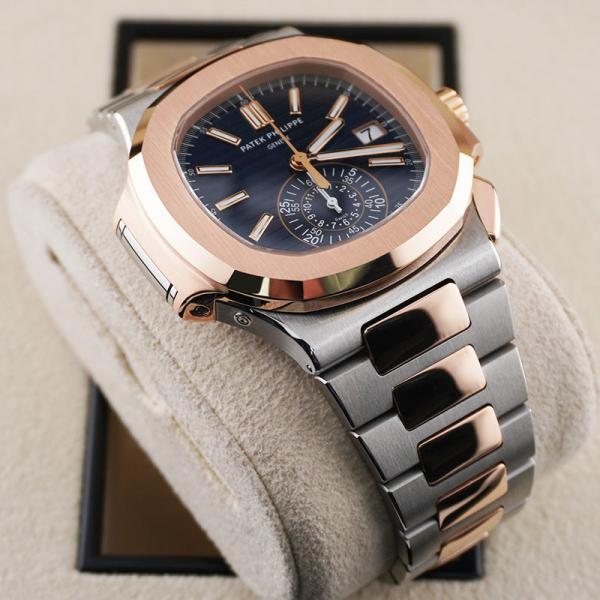 Patek Philipe Nautilus Flyback Chronograph Rose Gold Bezel