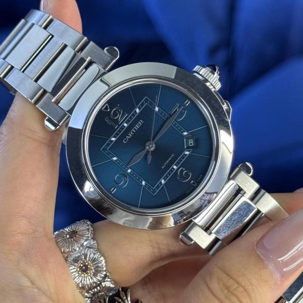 Cartieer Pasha De 41mm Automatic Silver Blue Dial