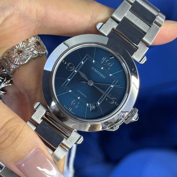 Cartieer Pasha De 41mm Automatic Silver Blue Dial
