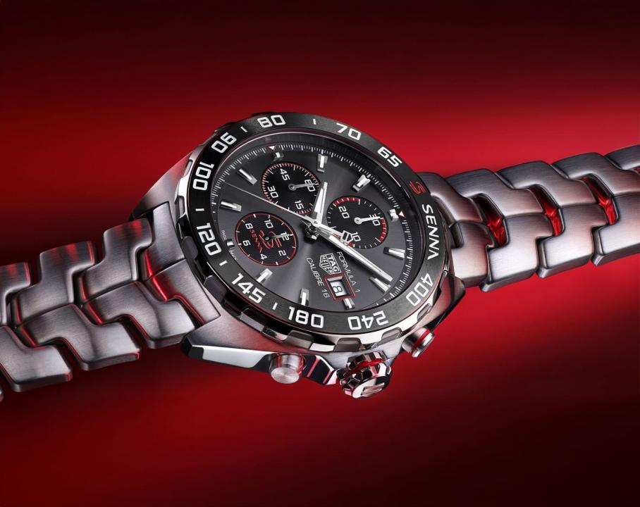 Tag Heueer Formula 1 Chronograph X Senna Special Edition Silver Black Dial