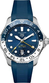 Tag Heueer Aquaracer Professional 300 GMT Blue Rubber Strap with Blue Dial