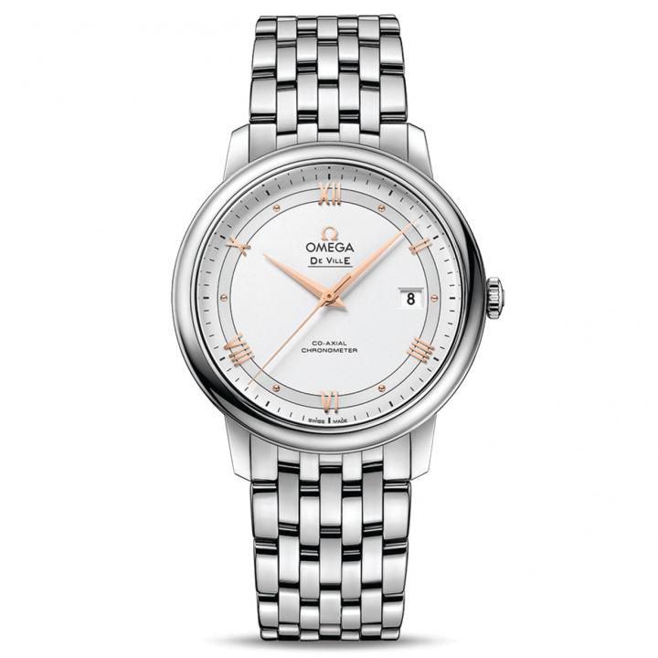Omegga De Ville Prestige Co-Axial Chronometer Multi-Row Silver White Dial