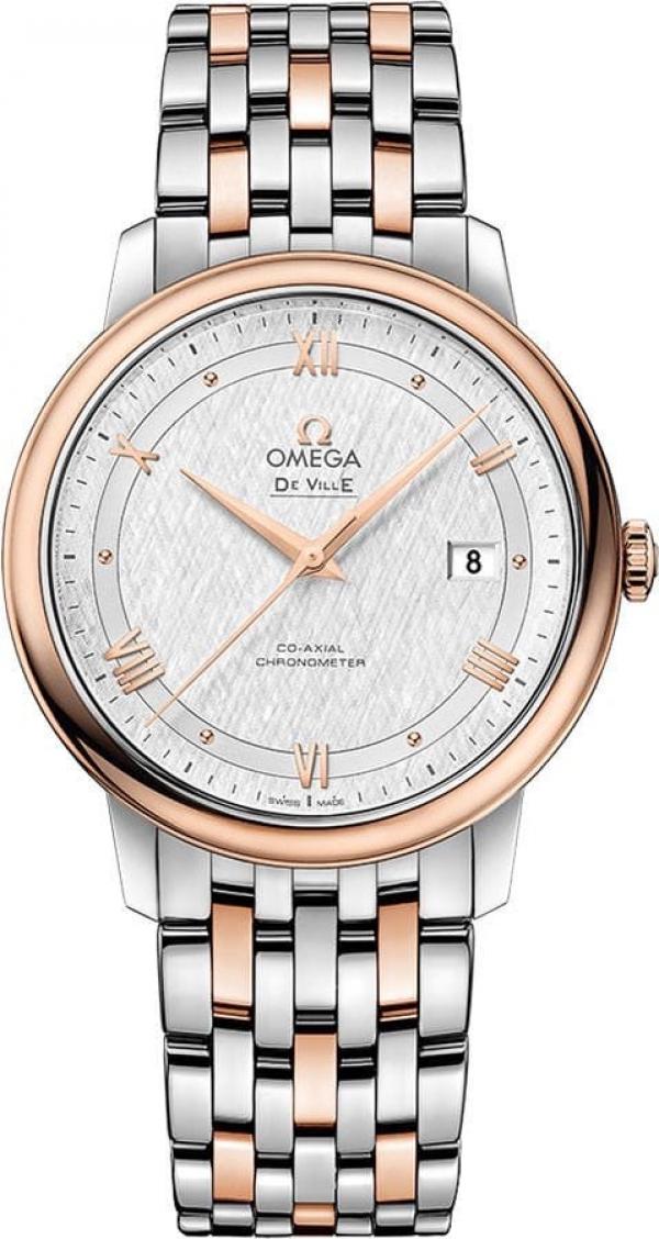 Omegga De Ville Prestige Co-Axial Chronometer Multi-Row Two Tone  White Dial