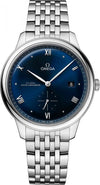 Omegga De Ville Prestige Co-Axial Chronometer Small Second Timepiece Silver Blue Dial