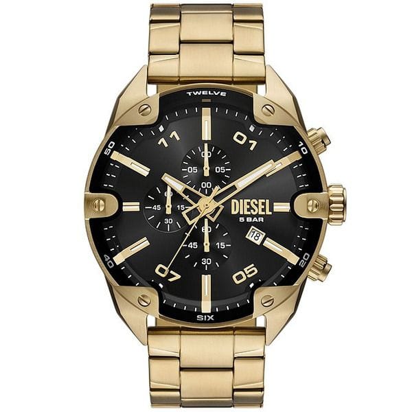 Dieseal Spiked Chronograph Gold-Tone Black Dial