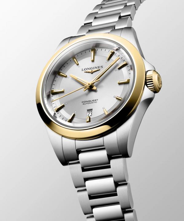 Longinees Conquest Automatic Silver Chain Dial Gold Tone