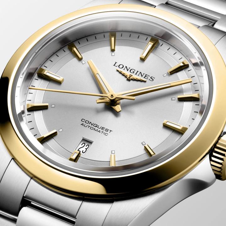 Longinees Conquest Automatic Silver Chain Dial Gold Tone