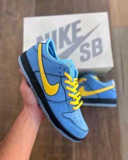 nikkee powerpuff x sb dunk low bubbles blue