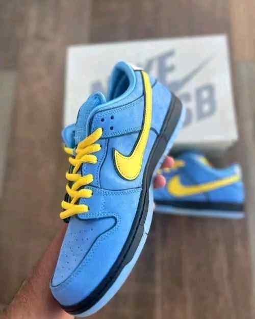 nikkee powerpuff x sb dunk low bubbles blue