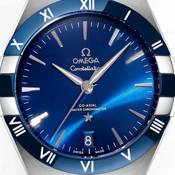 Omegga Constellation 41MM Co-Axial Master Chronometer Silver Chain Blue Dial