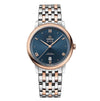 Omegga De Ville Prestige Co-Axial Chronometer Two Tone Copper Roman Numerals Blue Dial