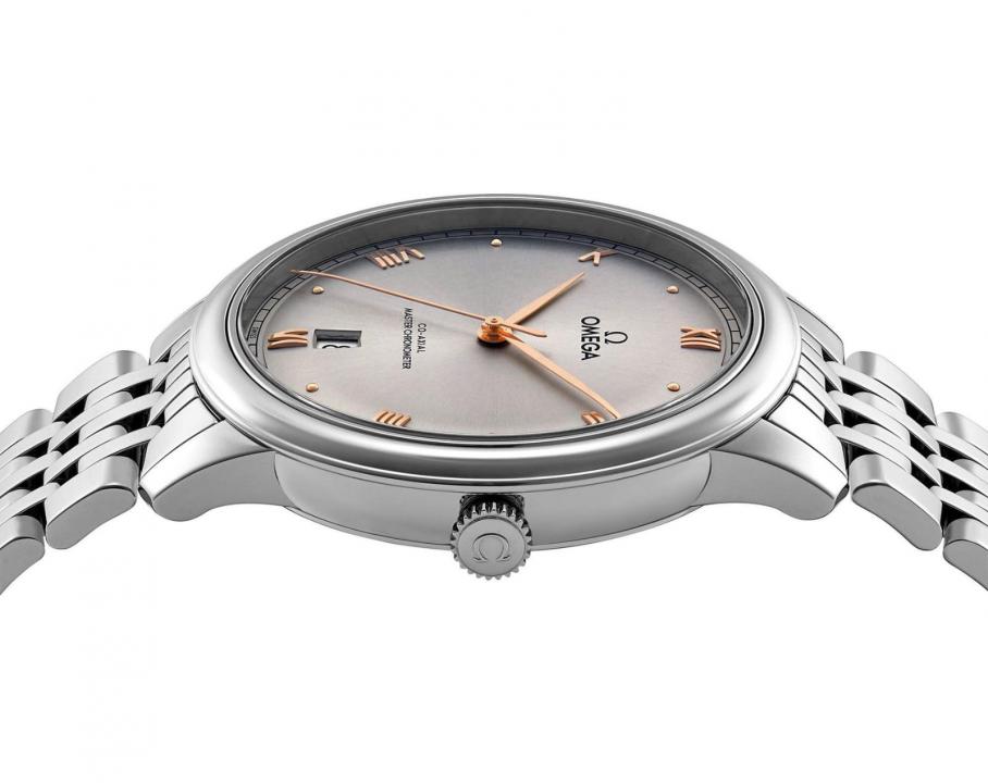 Omegga De Ville Prestige Co-Axial Chronometer Silver Copper Roman Numerals Grey Dial