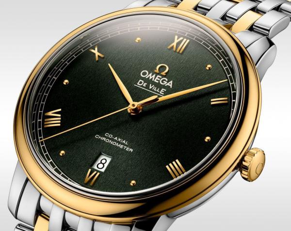 Omegga De Ville Prestige Co-Axial Chronometer Two Tone Dark Green Dial