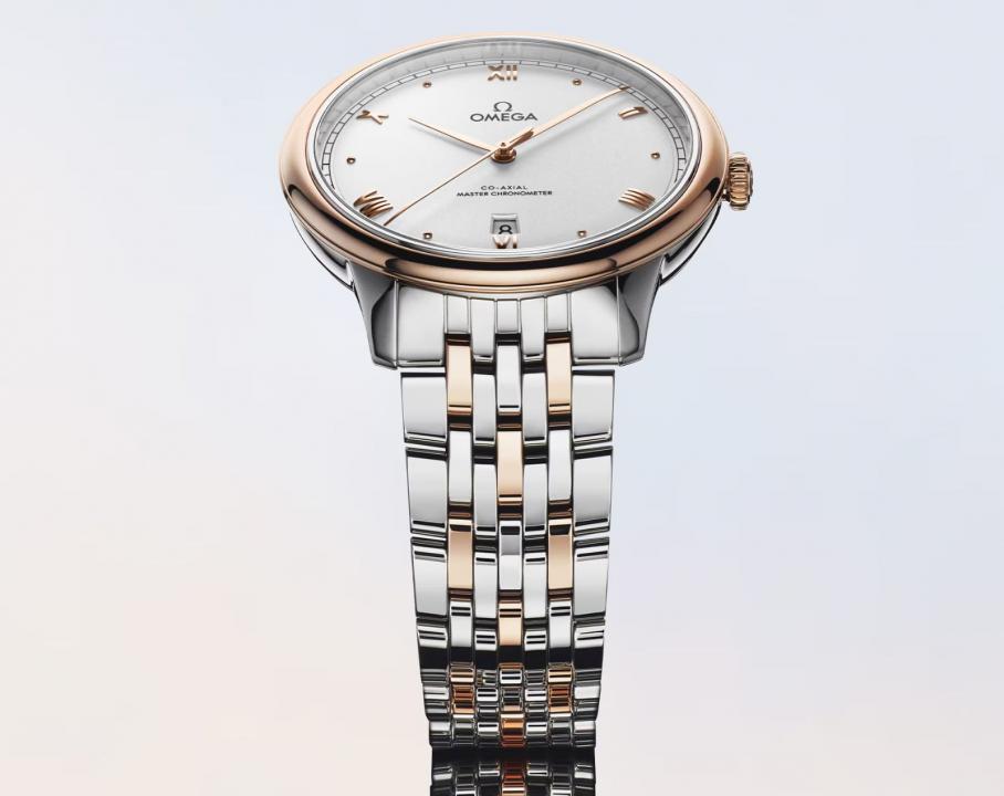 Omegga De Ville Prestige Co-Axial Chronometer Two Tone White Dial