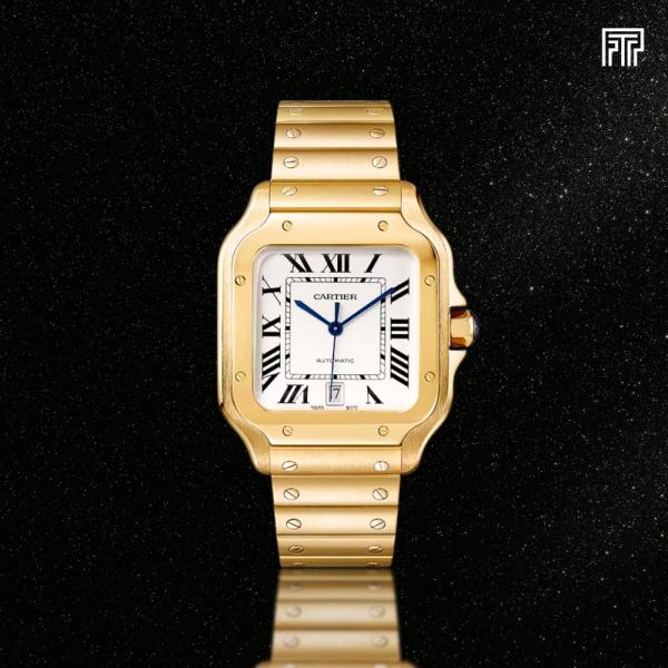Cartiie_r Santos Automatic gold white
