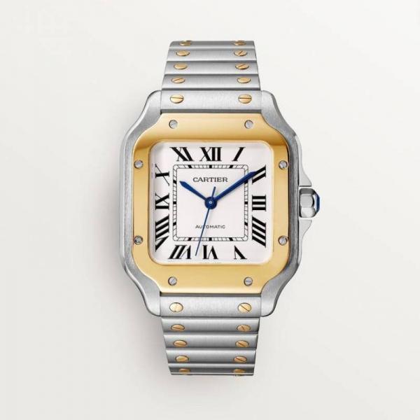 Cartiie_r Santos Automatic 2 ton gold white
