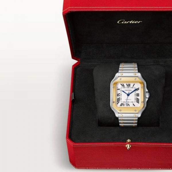 Cartiie_r Santos Automatic 2 ton gold white