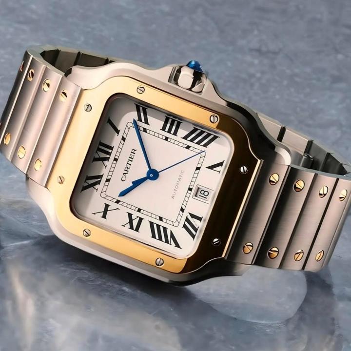 Cartiie_r Santos Automatic 2 ton gold white