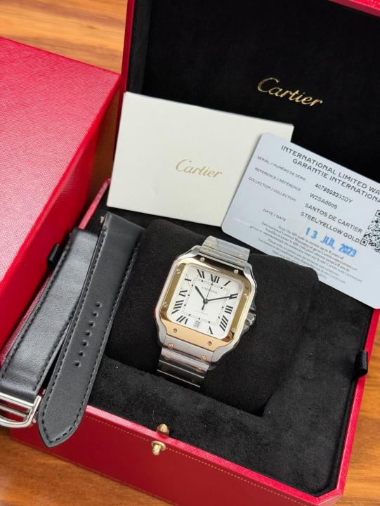 Cartiie_r Santos Automatic 2 ton gold white