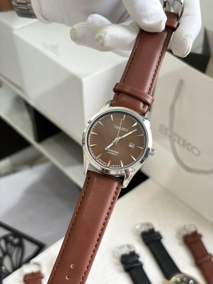 SEIK O PRESAGE LEATHER QUARTZ 934